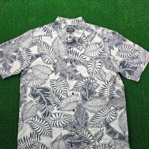 Quiksilver Waterman Collection Shirt Mens Large Floral Tropical Hawaiian Casual